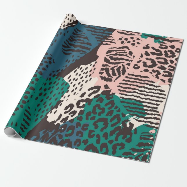 Papel De Presente Padrão de impressão animal (Desenrolado)