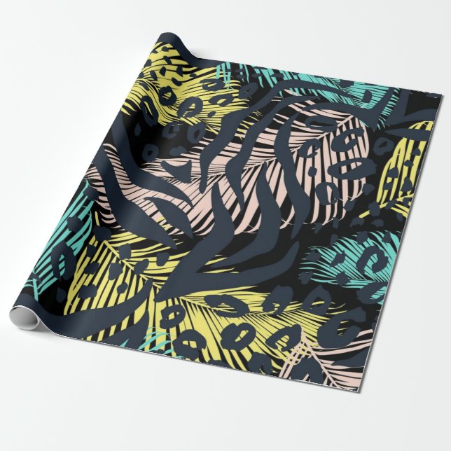 Papel De Presente Padrão de impressão animal (Desenrolado)