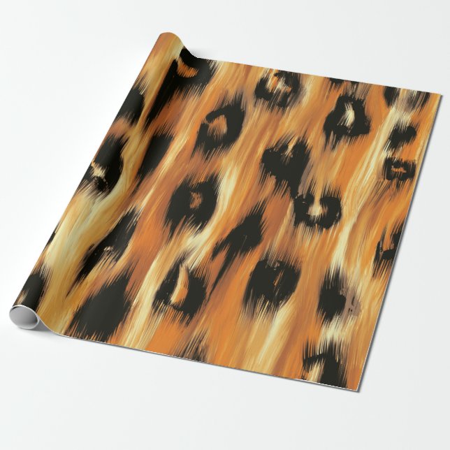 Papel De Presente Padrão de Impressão Animal da Spot-Leopardo (Desenrolado)