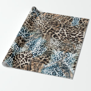 Papel De Presente Padrão de impressão animal das manchas leopardo