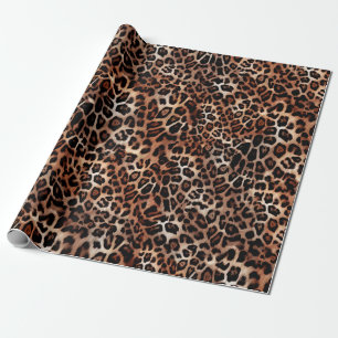 Papel De Presente Padrão de Impressão Animal de Manchas de Leopardo