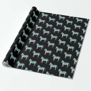 Papel De Presente Padrão de impressão animal de zebras colorido