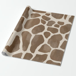 Papel De Presente Padrão de Impressão Animal Girafa em Aquarela