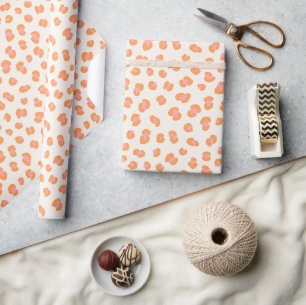 Papel De Presente Padrão de Impressão Animal Leopardo Rosa Moderno