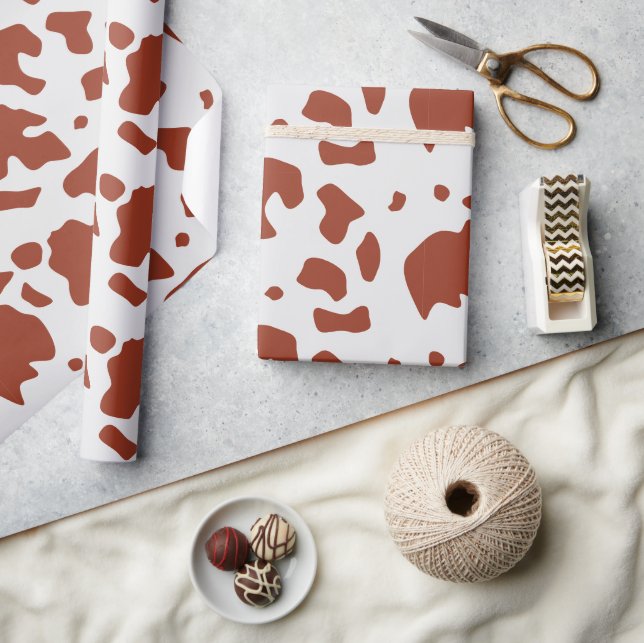 Papel De Presente Padrão de Impressão de Animais de Vaca Moderno de  (Artesanato)