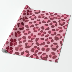 Papel De Presente Padrão de Impressão de Leopardo Rosa