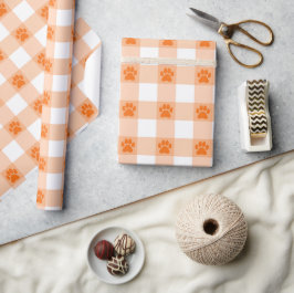Papel De Presente Padrão de impressão de pata laranja - Design do tó