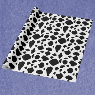 Papel De Presente Padrão de Impressão de Vaca Preto e Branco