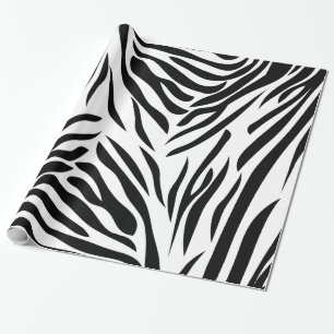 Papel De Presente Padrão de impressão de zebra branca e negra