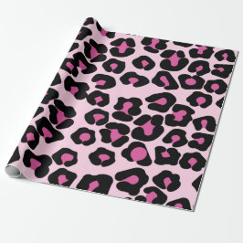 Papel De Presente Padrão de impressão do leopardo rosa e preto