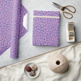 Papel De Presente Padrão de impressão do Leopardo rosa e roxo