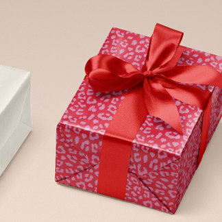 Papel De Presente Padrão de impressão do Leopardo rosa e vermelho