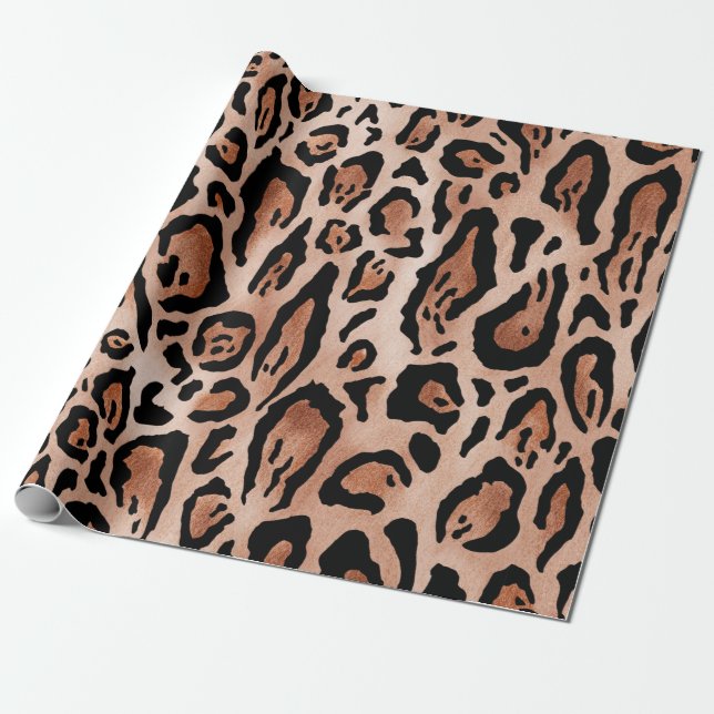 Papel De Presente Padrão de impressão leopardo (Desenrolado)