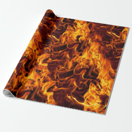 Papel De Presente Padrão de Incêndio e Chama