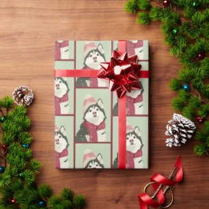 Papel De Presente Padrão de Inverno Malamute