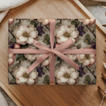Padrão de Jardim Floral Vintage Creme Suave Românt