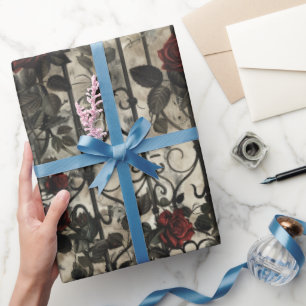 Papel De Presente Padrão de Jardim Gótico Vitoriano