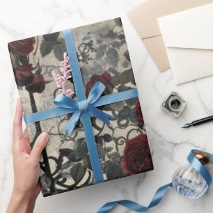 Papel De Presente Padrão de Jardim Gótico Vitoriano