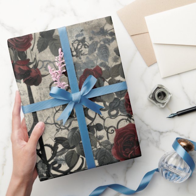 Papel De Presente Padrão de Jardim Gótico Vitoriano (Presentear)