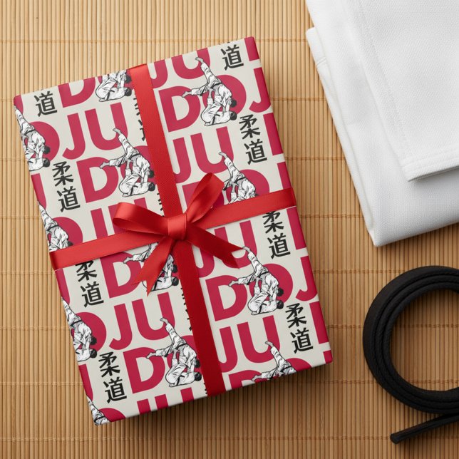 Papel De Presente Padrão de Judô - Kanji, Judoka (Criador carregado)