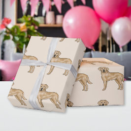Papel De Presente Padrão de Labrador Retriever Amarelo Cachorro Lab 