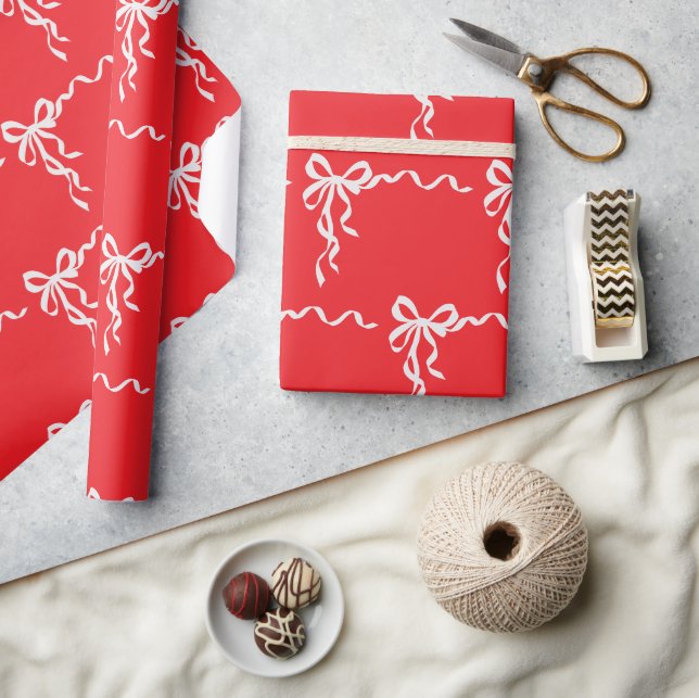 Papel De Presente Padrão de Laço Elegante (Artesanato)