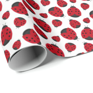 Papel De Presente Padrão de Ladybug Vermelho