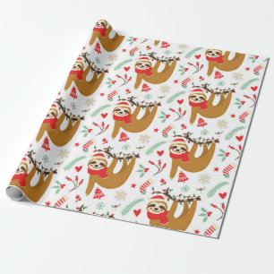 Papel De Presente Padrão de Lama de Natal