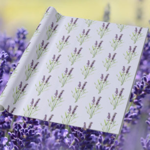 Papel De Presente Padrão de Lavanda da Vintage- na lavanda