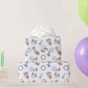 Papel De Presente Padrão de Lavanda Francesa