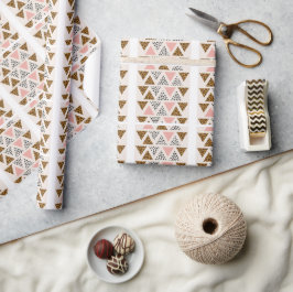 Papel De Presente Padrão de Leopardo Chic e Triângulo Rosa