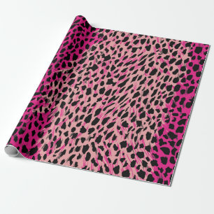 Papel De Presente Padrão de leopardo rosa, animal têxtil, backgrogue