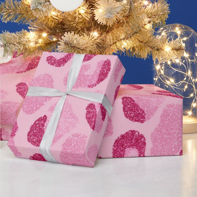 Papel De Presente Padrão de leopardo rosa brilhante (Feriados)