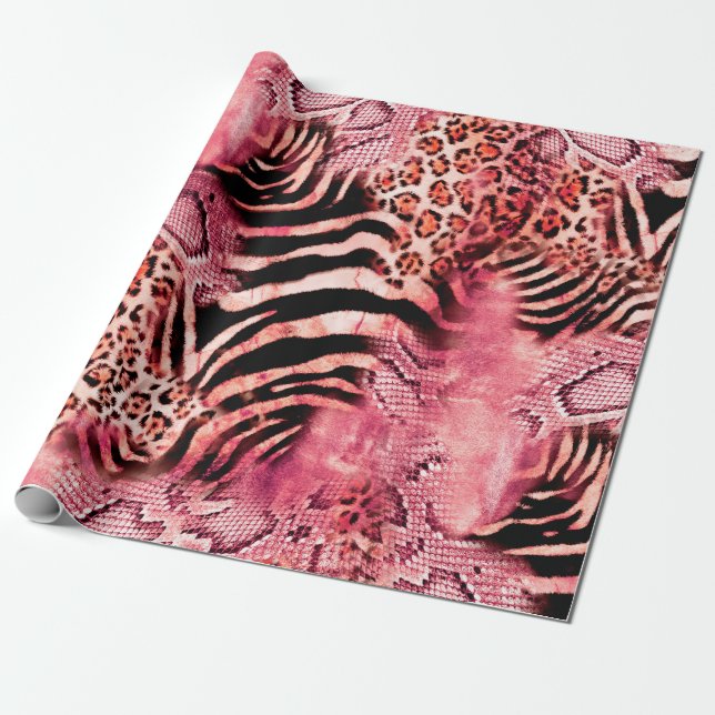 Papel De Presente Padrão de leopardo sem costura, zebra abstrato. le (Desenrolado)
