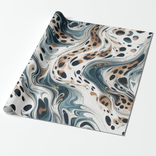 Papel De Presente Padrão de leopardo Via Láctea (Desenrolado)