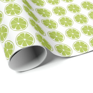Papel De Presente Padrão de Lima Verde Fruta Lima