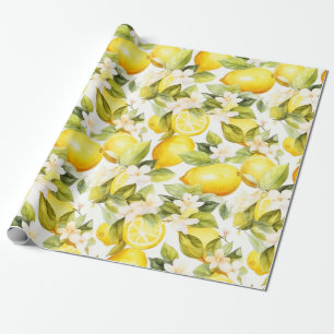 Papel De Presente Padrão de Limão Costeiro Amalfi