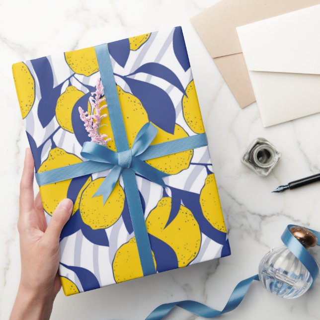 Papel De Presente Padrão de Limões (Presentear)