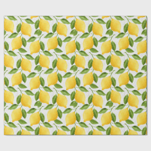 Papel De Presente Padrão de limões de aquarela