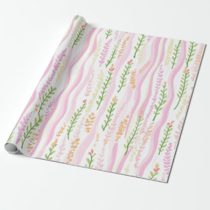 Papel De Presente Padrão de Linha Floral Abstrata Moderna (7)