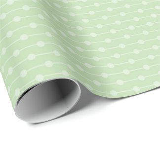 Papel De Presente Padrão de Linha Pontilhada em Verde Salvia para Ch
