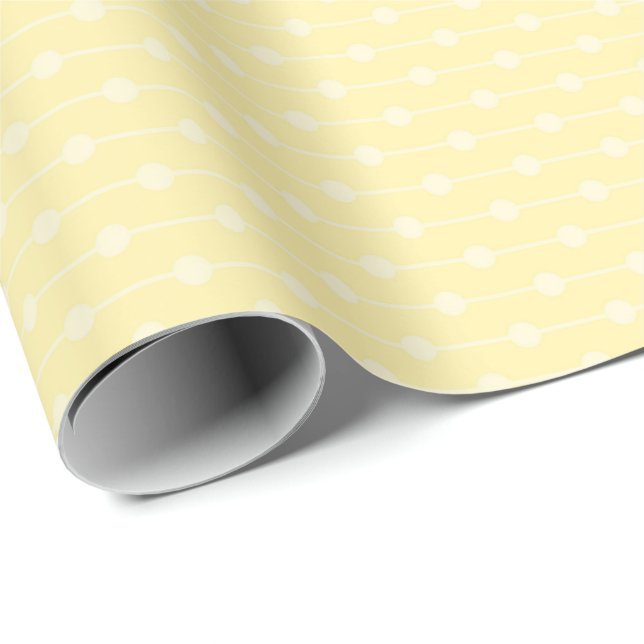 Papel De Presente Padrão de Listra de Ponto Amarelo Suave para Prese (Ponta do rolo)