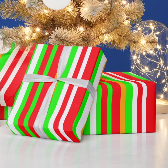 Papel De Presente Padrão de Listra Festiva Minimalista (Feriados)