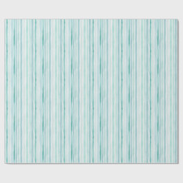 Papel De Presente Padrão de Listra Vertical em Aquarela Aqua Costeir