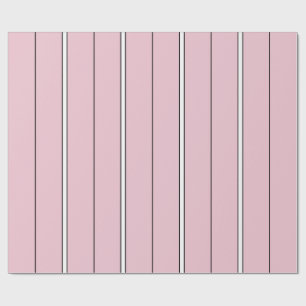 Papel De Presente Padrão de Listra Vertical Rosa Suave Minimalista