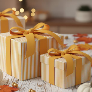 Papel De Presente Padrão de listras amarelas de girassol moderno