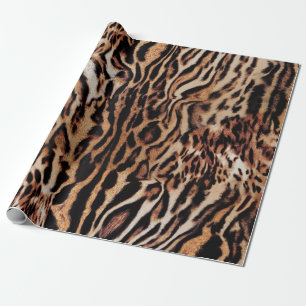 Papel De Presente Padrão de Listras de Tigre