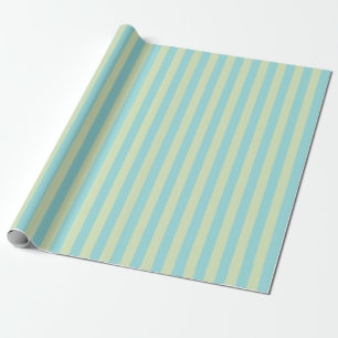 Papel De Presente Padrão de Listras em Pastel Suave – Limão Creme e 