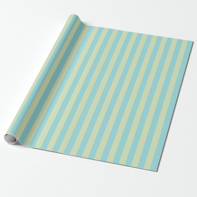 Papel De Presente Padrão de Listras em Pastel Suave – Limão Creme e  (Desenrolado)