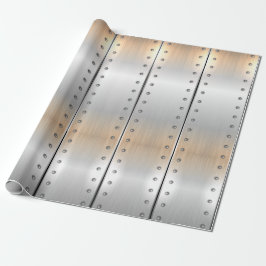 Papel De Presente Padrão de listras metálicas de cinza prateada